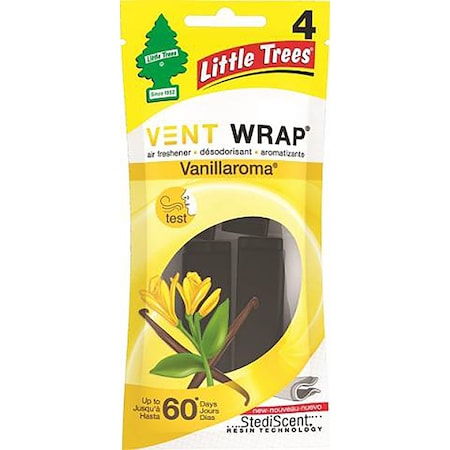 Little Trees Little Trees Vent Wrap Vanillaroma Scent Car Air Freshener 4 oz Solid 4 pk CTK-52732-24